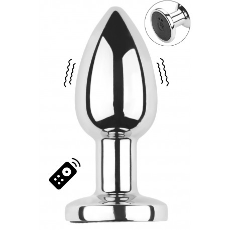 Plug vibrant acier inoxydable anal taille S avec télécommande, USB - RY-207-S