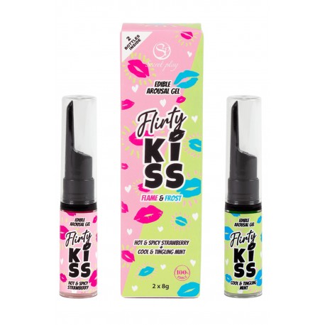 Gels pour Sexe Oral Fraise Menthe Flirty Kiss 2×8 gr Secret Play