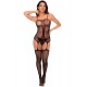 Bodystocking en résille noire style infirmière avec menottes - Mapalé