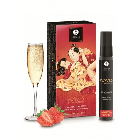 Spray pour plaisir oral saveur vin pétillant à la fraise 20 ml - Shunga