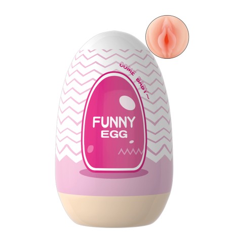 Gaine Masturbatrice Réutilisable FUNNY EGG – Design Réaliste Vagin lèvres épaisses