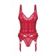 Cupide Desir corset et string - Rouge
