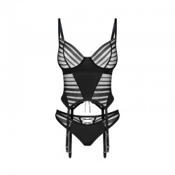 Lune Bellis corset et string - Noirs