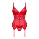 Ingridia corset et string - Rouge