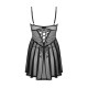 Chemeris babydoll et String - Noire