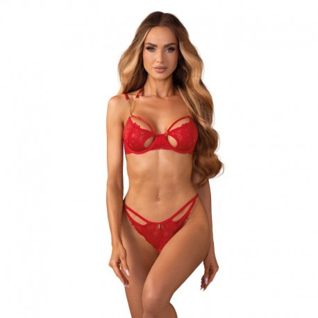 Matildea ensemble lingerie ouvert rouge