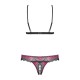 Tulia Ensemble ouvert 2 pcs - Noir et Fuchsia