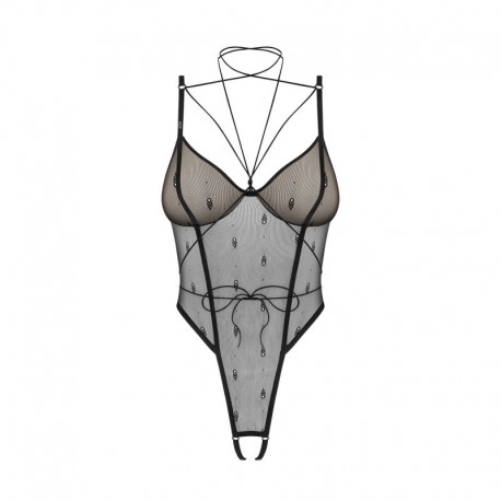 Anniverse special body ouvert et harnais - Noirs