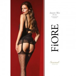 Amore Mio Bas jarretelles 20 DEN - Noir - Qualité premium