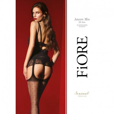 Amore Mio Bas jarretelles 20 DEN - Noir - Qualité premium