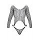 Bodystring en résille grosse maille noir Fantasy