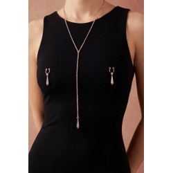 bijoux de corps, pinces de seins goutte et tour de cou chainette - SO-0184