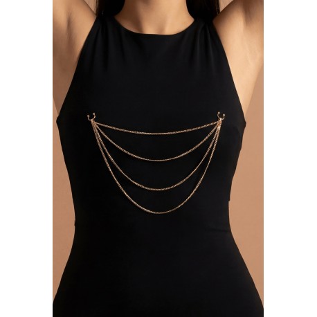 bijou pinces tétons avec 4 chainettes doré rose - SO-0188