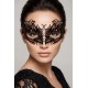 Masque vénitien Greta rigide noir avec strass - HMJ-005BK