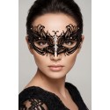 Masque vénitien Greta rigide noir avec strass - HMJ-005BK