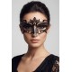 Masque vénitien Asia rigide noir avec strass - HMJ-028BK