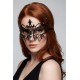 Masque vénitien Lucia rigide noir avec strass - HMJ-030BK