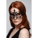 Masque vénitien Lucia rigide noir avec strass - HMJ-030BK