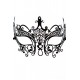 Masque vénitien Lucia rigide noir avec strass - HMJ-030BK