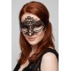 Masque vénitien Ornella rigide noir avec strass - HMJ-031BK