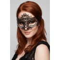 Masque vénitien Ornella rigide noir avec strass - HMJ-031BK