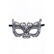 Masque vénitien Alba rigide noir avec strass - HMJ-039BK