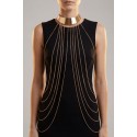 Tour de cou bijou avec chaines de corps doré - BCHA001GLD