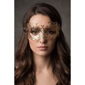Masque vénitien Greta rigide doré avec strass - HMJ-005B