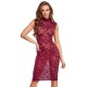 Robe moulante en dentelle rouge bordeaux - Cottelli