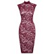 Robe moulante en dentelle rouge bordeaux - Cottelli
