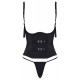 Corset taille noir Cottelli PARTY – Corset à armatures avec sangles décoratives et mini string