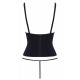 Corset taille noir Cottelli PARTY – Corset à armatures avec sangles décoratives et mini string