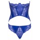 Ensemble corset bustier bleu royal avec string - Cottelli