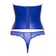Ensemble corset bustier bleu royal avec string - Cottelli