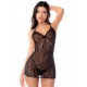 Babydoll noir en dentelle avec dos ouvert à sangles – Mapalé