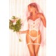 Ensemble bustier blanc en dentelle avec porte-jarretelles – Mapalé