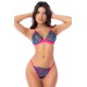 Ensemble lingerie 3 pièces bleu et rose brodé avec sequins – Mapalé