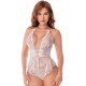 Body blanc en dentelle avec dos ouvert et encolure halter – Mapalé