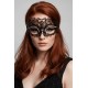 Masque vénitien Giulia rigide noir avec strass - HMJ-035BK