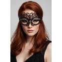 Masque vénitien Giulia rigide noir avec strass - HMJ-035BK