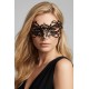 Masque vénitien Gaia rigide noir avec strass - HMJ-061BK