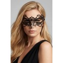 Masque vénitien Gaia rigide noir avec strass - HMJ-061BK