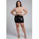 Jupe noire en simili cuir avec zip Lara - LSL6-S