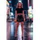 Jupe noire en simili cuir avec zip Lara - LSL6-S