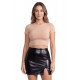 Jupe sexy courte noire wetlook Alessia - LSL4-SBLK