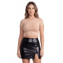 Jupe sexy courte noire wetlook Alessia - LSL4-SBLK