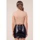 Jupe sexy courte noire wetlook Alessia - LSL4-SBLK