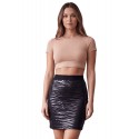 Jupe longue noire imprimé zébré Emma - LSS2-LBLK
