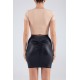 Jupe courte noire Kyra avec zip fonctionnel sur le côté - LDC07BLK