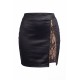 Jupe courte noire Kyra avec zip fonctionnel sur le côté - LDC07BLK